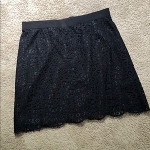 Black lace and pencil skirt